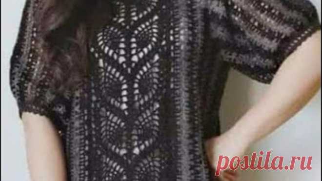 BLUSA con dos hilos diferentes y piñas a CROCHET con GRÁFICOS GRATIS no 661