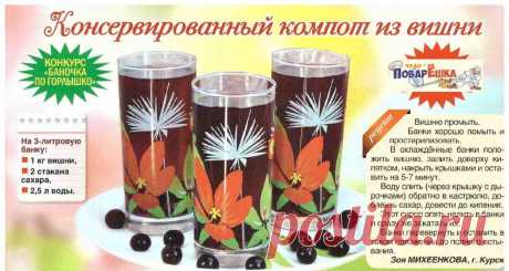 Консервированный компот из вишни