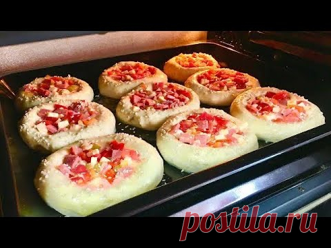 ГОТОВИЛА ДЕТЯМ В ШКОЛУ, ВЕСЬ КЛАСС ПРОСИТ РЕЦЕПТ! МИНИ ПИЦЦА БЫСТРО И ВКУСНО 😋 вкусная выпечка