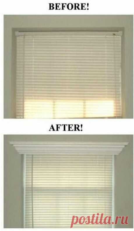 Window Covering Ideas for you Do you have some simple blinds that are functional and practical but just seem to be missing something? Well, add a stylish crown molding valance that will make the look of any window pop.