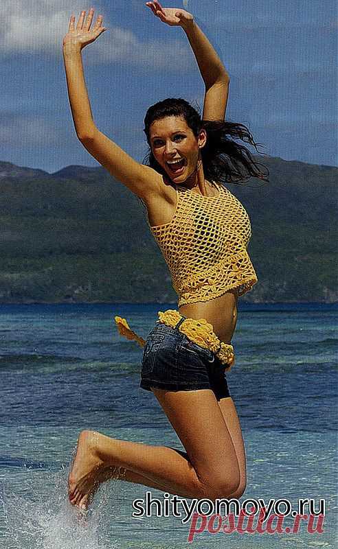 Вязание крючком бесплатные модели схемы: желтый топ/Топы. Маечки/Вязание/Статьи / Шитье, вязание, рукоделие, бисероплетение