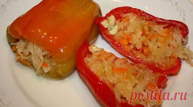 Перец фаршированный капустой
