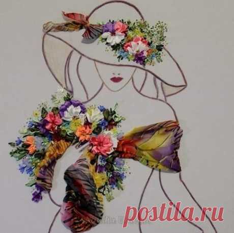 вышивка лентами