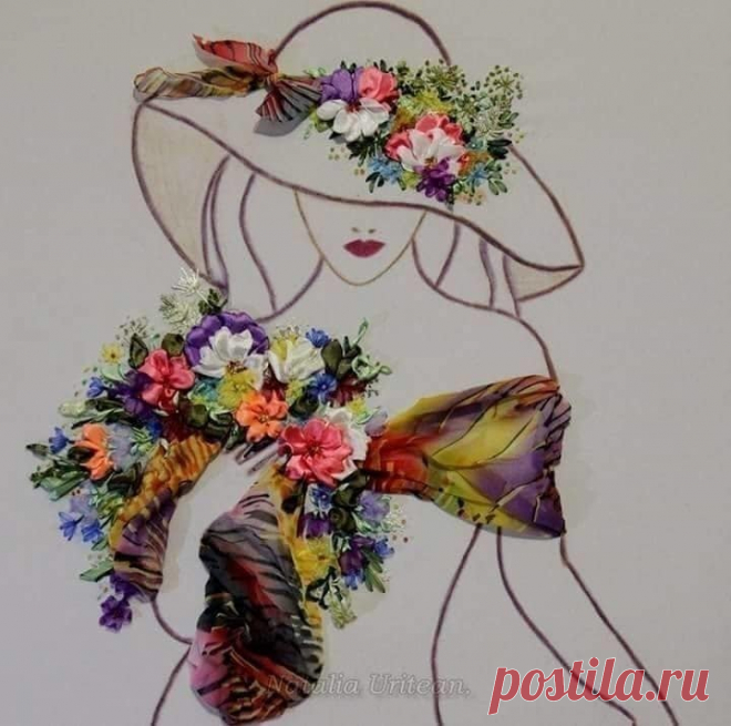 вышивка лентами