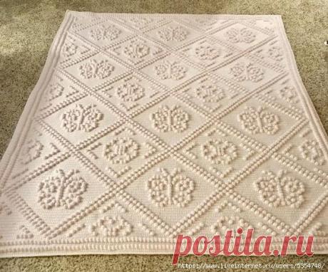 Пледы "Сердечки", "бантики","звёздочки" крючком - идеи