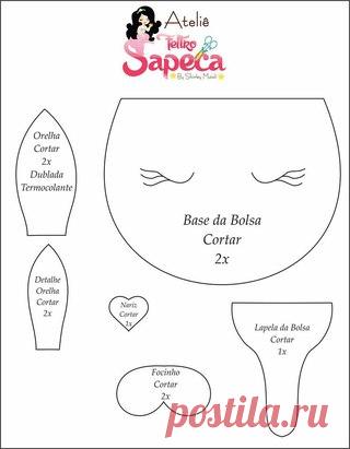 Сумочка из фетра. 
Источник: https://www.instagram.com/ateliefeltrosapeca/
#фетр #из_фетра #сумка #животные #зайчик #сумочка #выкройка