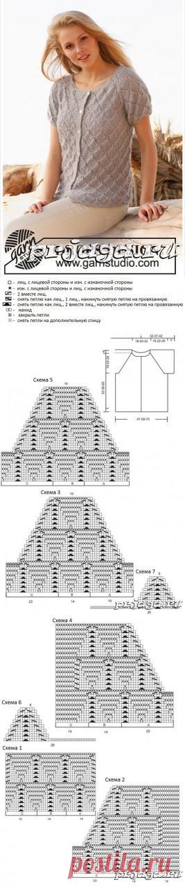 Вязаный жакет с коротким рукавом