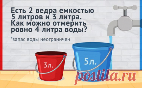 Загадка про два ведра 3 и 5 литров