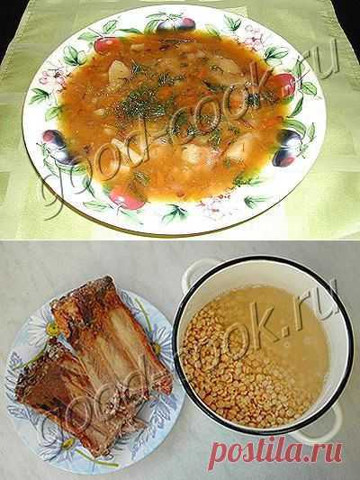 Хорошая кухня - гороховый суп с копчеными ребрами. Кулинарная книга рецептов. Салаты, выпечка.