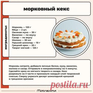 Морковный кекс в микроволновке