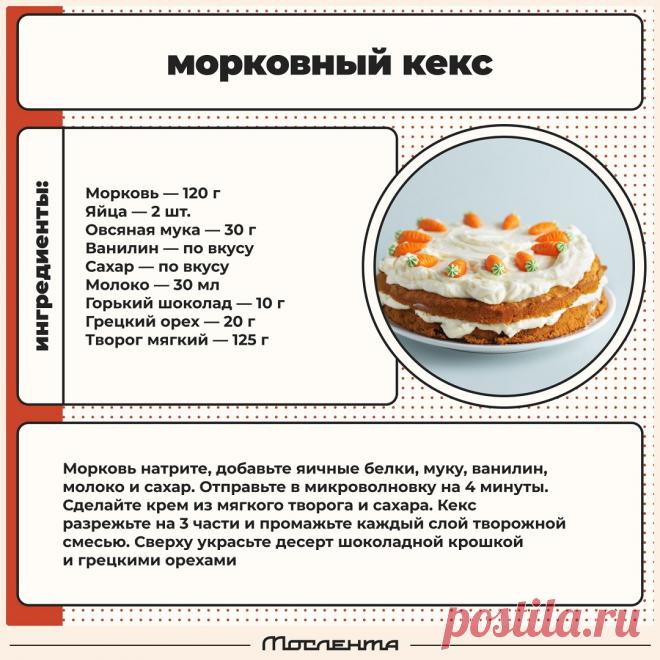 Морковный кекс в микроволновке