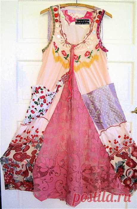 PINK SLIP DRESS Custom Reserved for lisaK Wearable Art от MyBonny