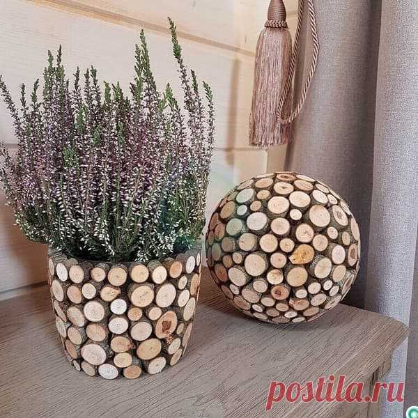 Дачные поделки из древесных спилов: 40 потрясающих идей