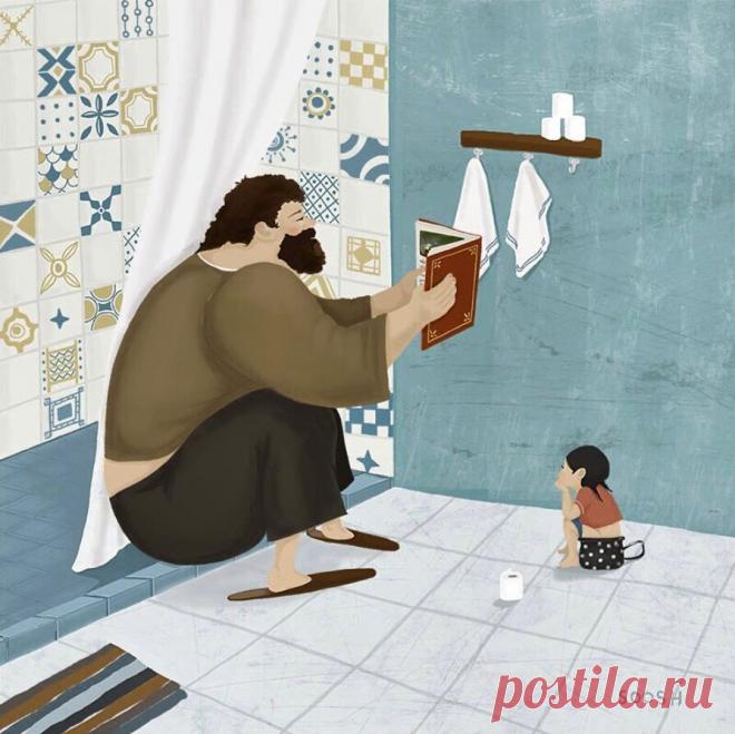 10 трогательных иллюстраций показывающие любовь между отцом и его дочерью | Лучшая версия себя | Яндекс Дзен