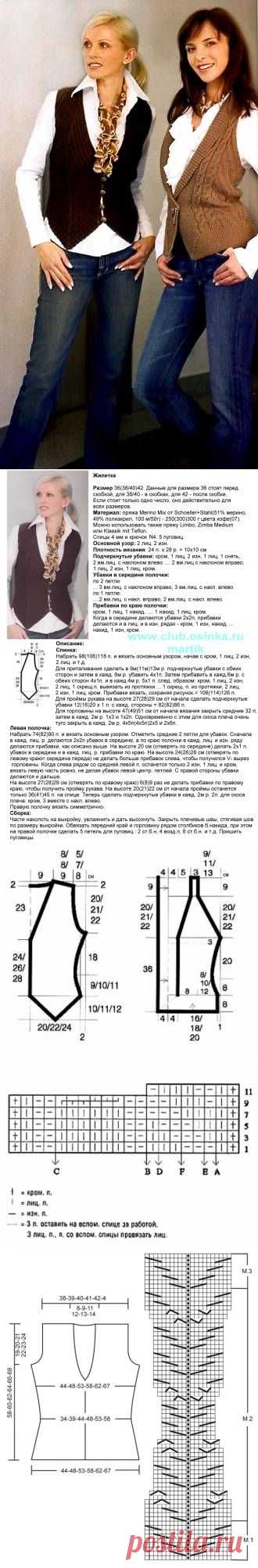 ЖИЛЕТЫ, СВЯЗАННЫЕ СПИЦАМИ