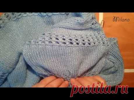 ТОП -5 /Летняя кофточка с люрексом: Вяжем спицами ажурный узор решётки /