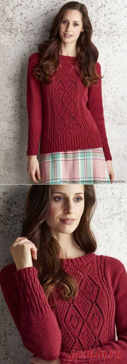 пуловер спицами