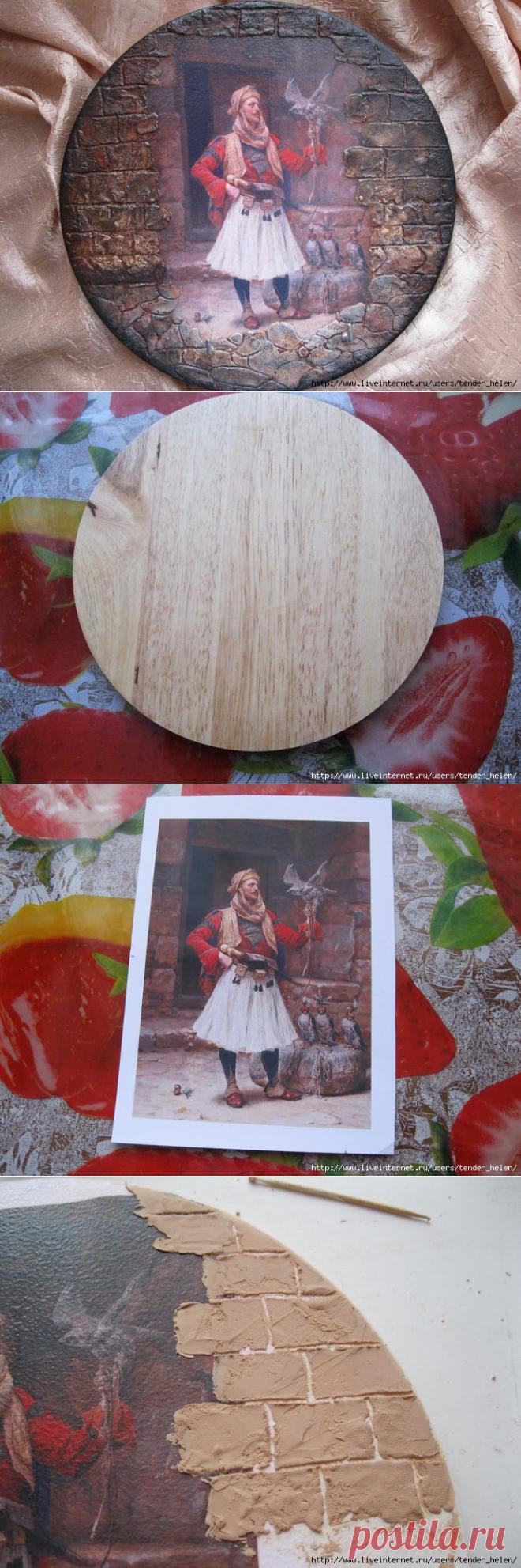 Ключница с имитацией камня и кирпичной кладки.Фото мастер класс..