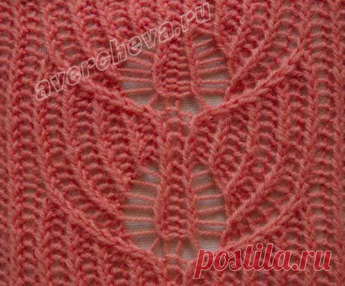 ажурный цветок | каталог вязаных спицами узоров