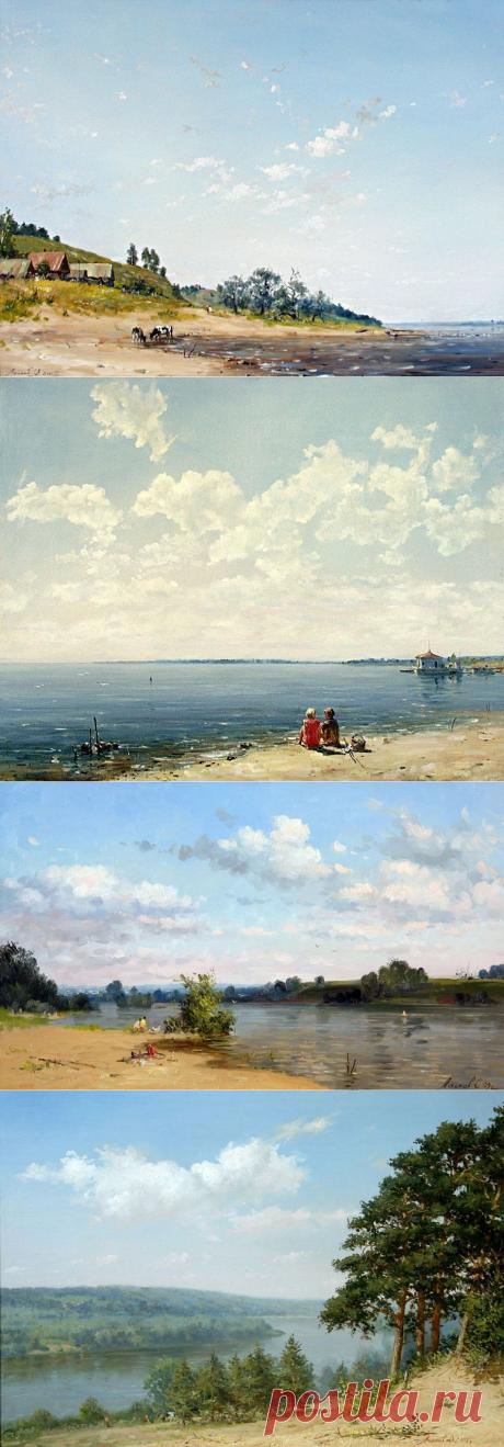 Волжские пейзажи в живописи Олега Леонова