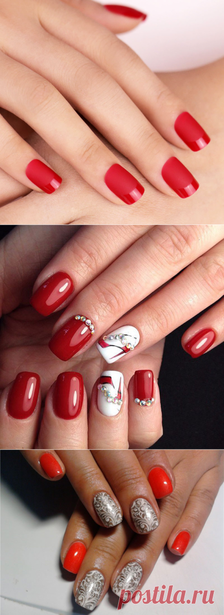 Красные тона в маникюре — Модно / Nemodno