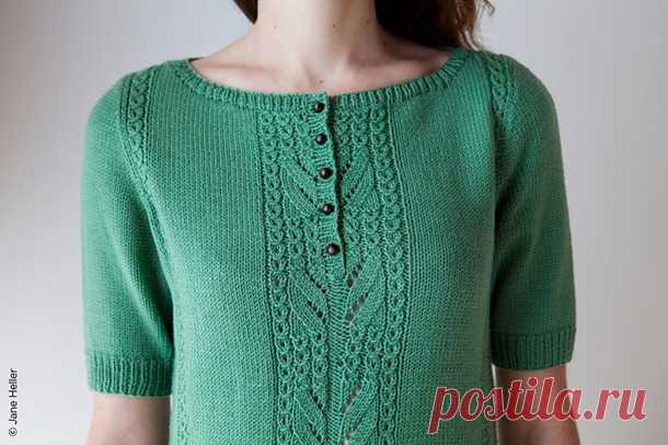 Модели с растительными узорами. Коллекция 18 Кофточка спицами с красивым узором (схемы) Sylvatica Узор замочек Удобнее так его выполнять. 1 ряд: 2 изн. 3лиц. 2 изн.