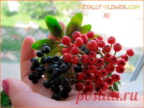 Рябина из холодного фарфора – мастер-класс | Metally Flower