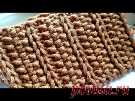 Вяжем креативные рисовые дорожки 📣  knitting pattern. - YouTube