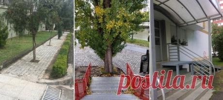 Как не надо делать лестницы, спортивные площадки, тротуары и пандусы.