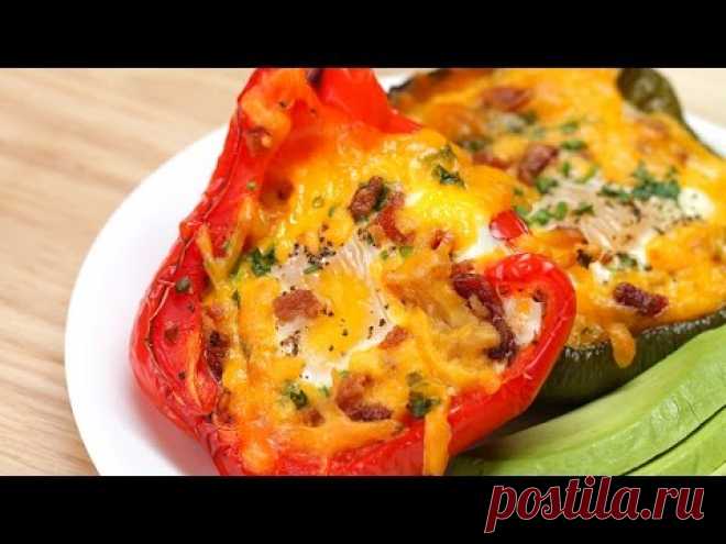 Красивый и вкусный завтрак. Яичница в сладком перце.