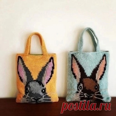 ​Вяжем сумку с зайцами