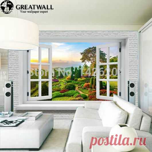 wallpaper pooh Picture - More Detailed Picture about Great wall Modern high end 3D brick windows landscape pastoral large wallpaper murals,natural wallpaper home decor Picture in Wallpapers from Great wall paper | Aliexpress.com | Alibaba Group