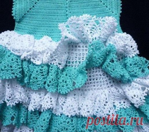 Красивое платье для девочки из категории Интересные идеи – Вязаные идеи, идеи для вязания