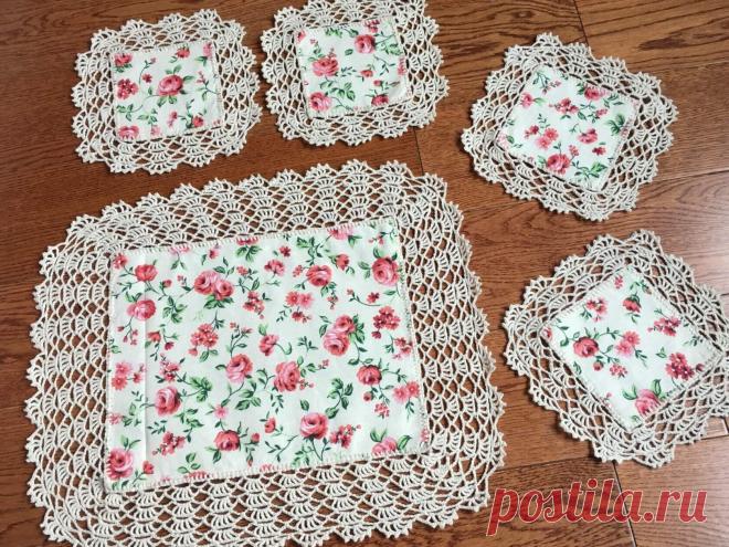Обвязка крючком края салфеток каймой. Просто. Несложно. Красиво. Подробный видео МК по ссылке