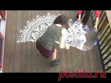 How To Stencil A Deck Or Floor Using A Mandala Stencil!