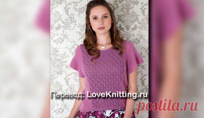 Пуловер с ажуром | Loveknitting.ru