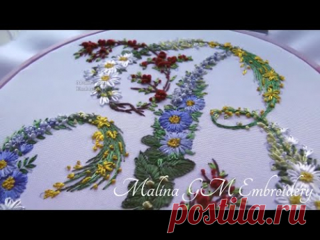 Embroidery: Floral letter "В"  @Elisabetta Sforza || Вышивка буквы В