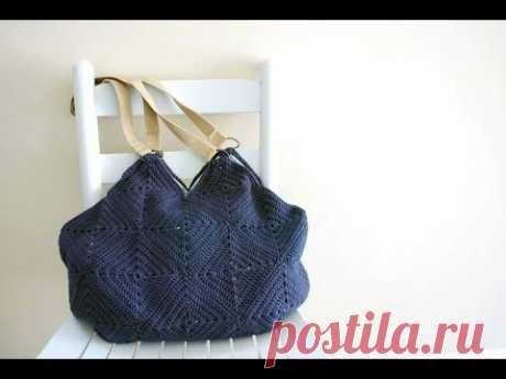How to Crochet a purse: Part 2 How to sew your tote together - YouTube