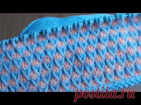 Красивый узор спицами для детской кофточки, шапочки, свитера, пледа.