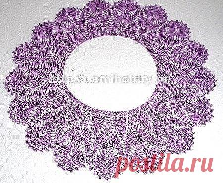 Большие красивые вязаные воротники со схемами, отличный вариант украсить старое платье.