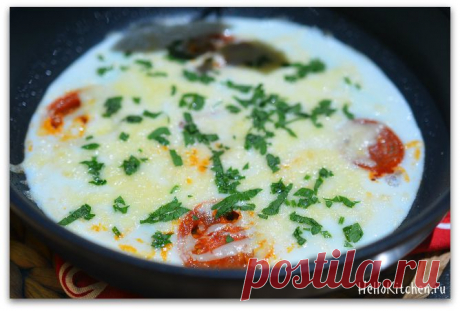 Яичница из белков с помидорами и моцареллой — Привет, Кухонька!