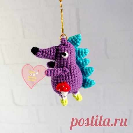 PDF Брелок Ёжик крючком. FREE crochet pattern; Аmigurumi toy patterns. Амигуруми схемы и описания на русском. Вязаные игрушки и поделки своими руками #amimore - ёжик, ёж, ежик.