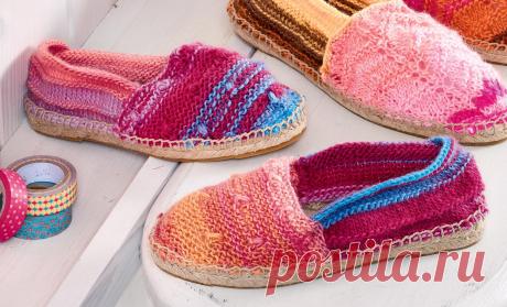 Детские тапочки из меланжевой пряжи - схема вязания спицами. Вяжем Тапочки на Verena.ru