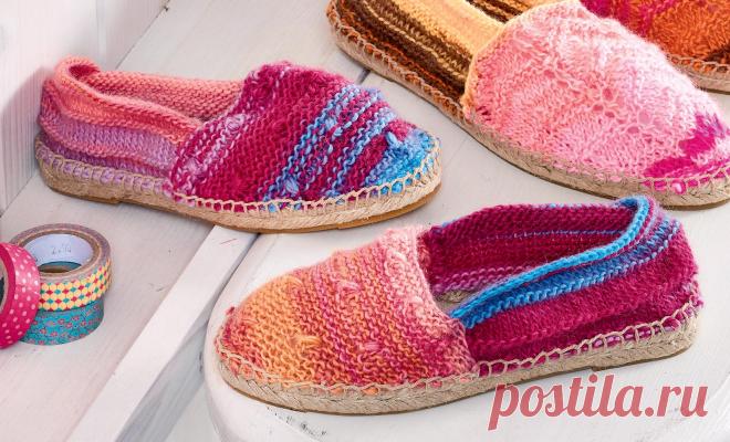 Детские тапочки из меланжевой пряжи - схема вязания спицами. Вяжем Тапочки на Verena.ru