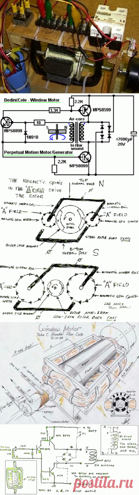 John Bedini Window Motor :: Nikola TESLA 3 generations later