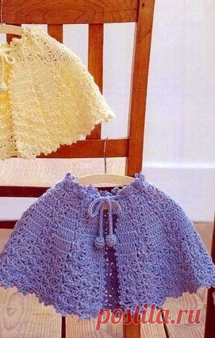 Ажурная накидка для маленькой модницы | Рукоделие и вязание