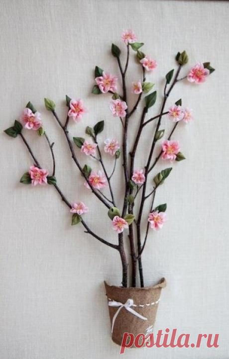 Объемная картина дерево с цветами