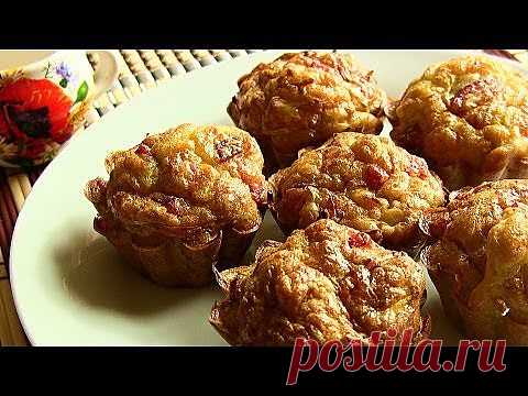 Капустные кексики с колбасой - кулинарный рецепт