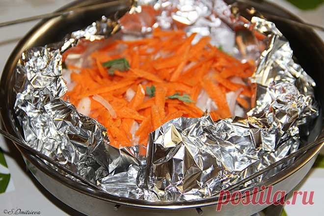 Паровая рыба с мятой и овощами в мультиварке-скороварке Steba