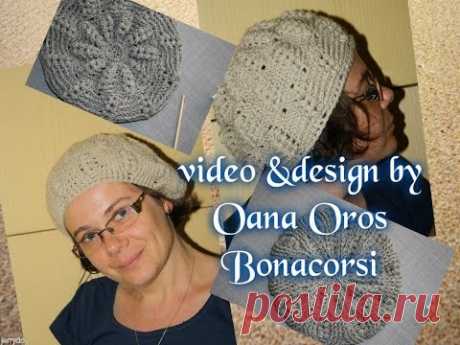 crochet grain spike beret